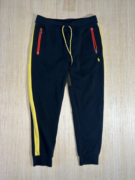 Polo Ralph Lauren Other - Polo Ralph Lauren Pants Mens M Black Colorblock Spell Out Tapered Slim Joggers